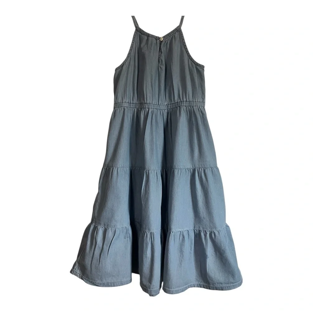 GAP Light Blue Tiered Casual Dress - Picture 2 of 3
